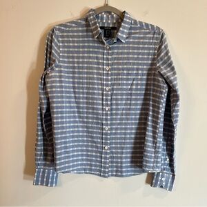 Women’s GANT blue plaid button down blouse size 8